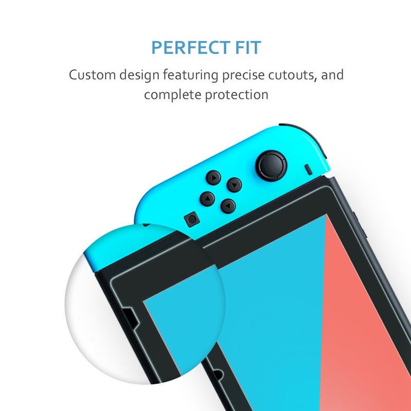 TJ's TJS 2 Pack Screen Protector Tempered Glass for Nintendo Switch Model 2017 6.2", [Works While Docking] - 0.3mm Thickness/Bubble Free/Ultra Clear/9H Hardness/Anti-Scratch/Anti-Fingerprint (Clear) - Image 5